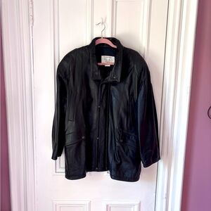 Vintage Men’s Glen Lane By Bainton The Old Mill Black Leather Jacket Large